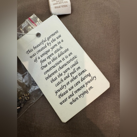 Chico's Embellished Mesh Vest Taupe Sequin Beaded Size M - Picture 11 of 11